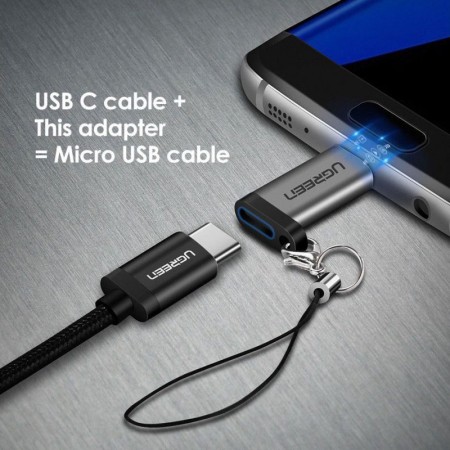 Переходник MicroUSB(m) - USB 3.1(f) Type C UGREEN