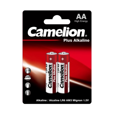 Батарейка CAMELION, LR6-BP2, Plus Alkaline, AA, 1.5V, 2700 mAh, 2 шт. в блистере