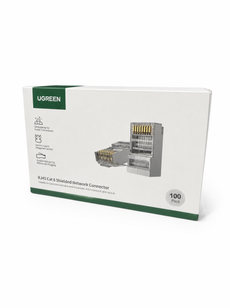 Коннектор RJ-45 (FTP) CAT 6, 100шт., NW111 (50248) UGREEN