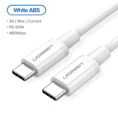 Кабель USB C - USB C, 480Mbps, 3A, QC4.0/PD3.0, 60W, 1m, US264 (60518) UGREEN