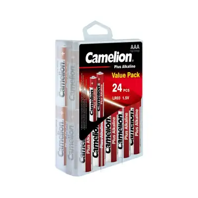 Батарейка CAMELION, LR03-PBH24, Plus Alkaline, AAA, 1.5V, 1150 mAh, 24 шт. в пластиковом кейсе