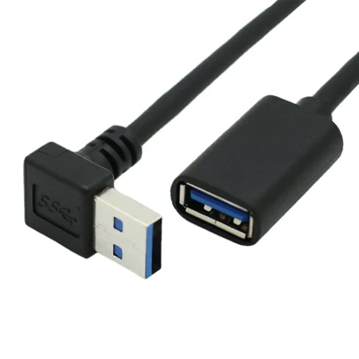 Кабель USB 3.0(m) - USB 3.0(f) 90° удлинитель USB 0.15м