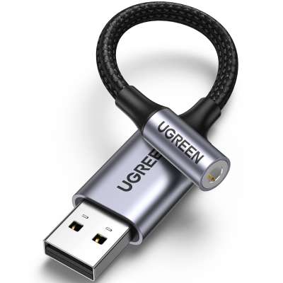 Кабель USB 2.0 на Audio 3.5mm, Mic & Ear, 4-pol OMTP/CTIA, CM477 (30757) UGREEN