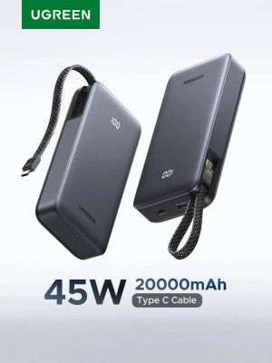 Мобильный аккумулятор Power Bank, 20000mAh, 45W, 2C1A, CCC, PB536 (55988C) UGREEN