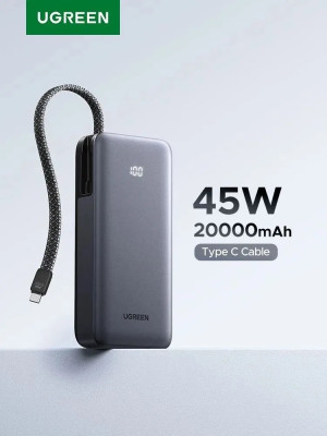 Мобильный аккумулятор Power Bank, 20000mAh, 45W, 2C1A, CCC, PB536 (55988C) UGREEN