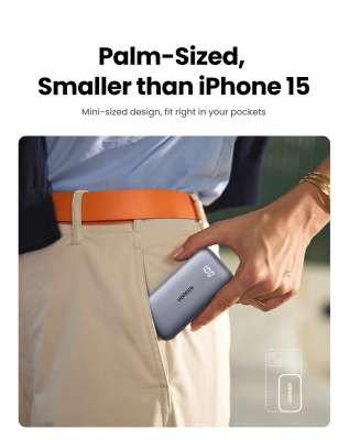 Мобильный аккумулятор Power Bank 10000mAh, 30W, Серый PB502 (25185) UGREEN