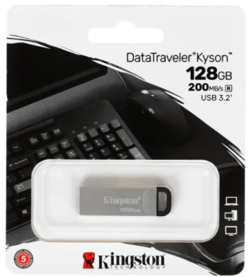 USB-накопитель, Kingston, DTKN/128GB, 128GB, USB 3.2, Серебристый