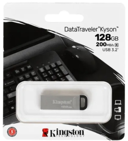 USB-накопитель, Kingston, DTKN/128GB, 128GB, USB 3.2, Серебристый
