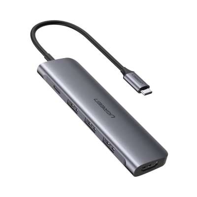 Конвертер USB 3.1m Type C на HDMI USB 3.0 HUB 3 port Type C PD 100W UGREEN