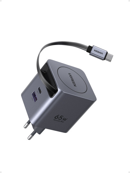 Зарядное устройство на 2xUSB-C+1xUSB, 65W, QC4.0+, GanN, 0.75m, X615 (65825) UGREEN