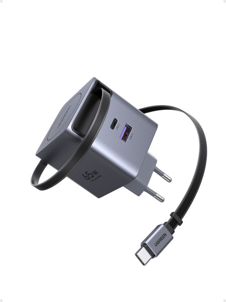 Зарядное устройство на 2xUSB-C+1xUSB, 65W, QC4.0+, GanN, 0.75m, X615 (65825) UGREEN