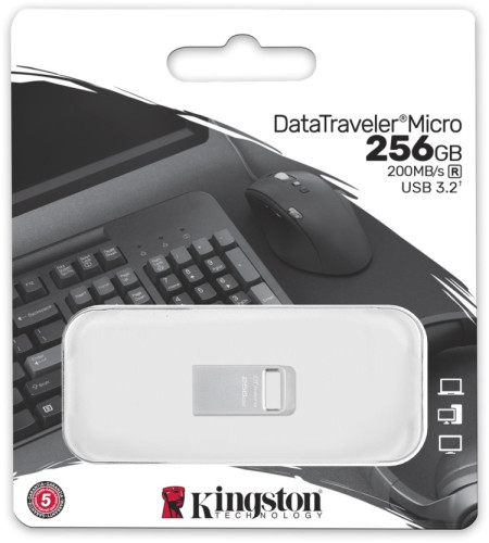USB-накопитель, Kingston, DTMC3G2/256GB, 256GB, USB 3.2, Серебристый