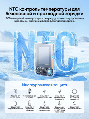 Мобильный аккумулятор Power Bank, 10000mAh, 20W, CCC, серый, PB526 (75161C) UGREEN