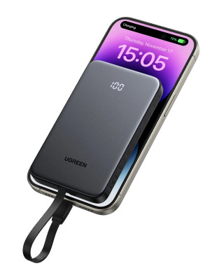 Мобильный аккумулятор Power Bank, 10000mAh, 20W, CCC, серый, PB526 (75161C) UGREEN