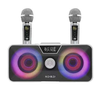 Караоке система беспроводная с двумя микрофонами SDRD SD-317 silver