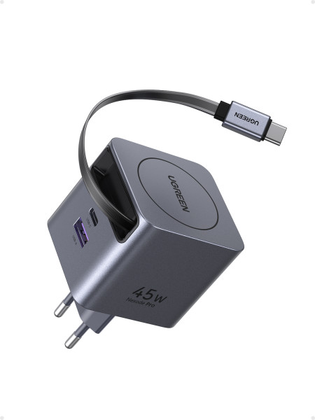 Зарядное устройство на 2xUSB-C+1xUSB, 45W, QC4.0+, GanN, 0.75m, X614 (65822) UGREEN