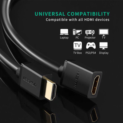 Кабель HDMI(m) - HDMI(f), 1m HD107 (10141) UGREEN