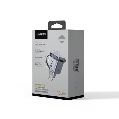 Зарядное устройство на 3xUSB-C+1xUSB, 100W, QC4.0+, GanN, 0.75m, X616 (65828) UGREEN