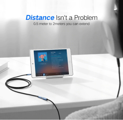 Кабель Audio(m) 3.5mm - Audio(f) 3.5mm, 2m. AV118 (40675) UGREEN