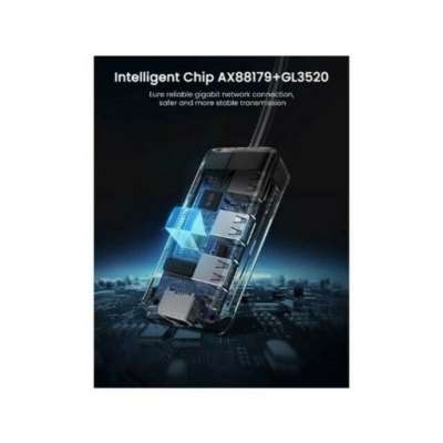 Конвертер USB 3.0m Type C на LAN RJ-45,100 1000 Mbps + USB HUB 3 port, 0.2m CM530 50627 UGREEN