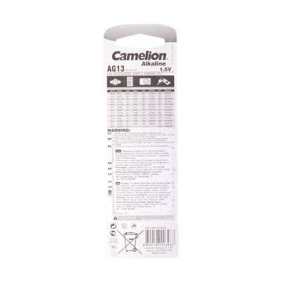 Батарейка CAMELION, AG13/LR44/357, Alkaline, 1.5V, 1шт.