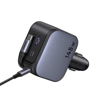 Автомобильное зарядное устройство QC3.0, PD3.0, 145W, 0.75m (2xUSB-C+USB-A) EC604 (55910B) UGREEN