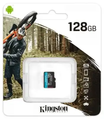 Карта памяти, Kingston, SDCG3/128GB, MicroSDXC 128GB, Canvas Go Plus, A2, U3, V30, с адаптером SD