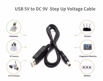 Кабель повышения напряжения c 5V до 9V USB to DC5521