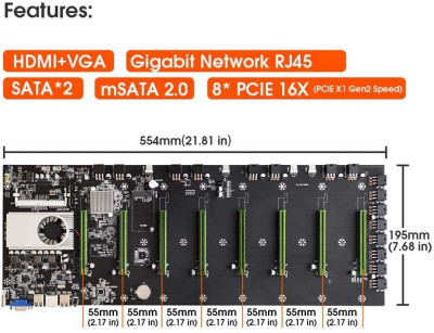 Материнская плата BTC-D37, 8*PCIE 16X