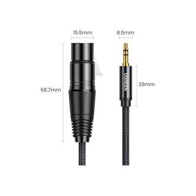 Кабель Audio(m) 3.5mm - XLR(f), 2m. AV182 (20244) UGREEN