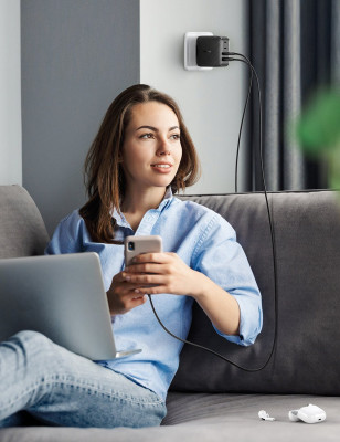 Зарядное устройство на 3xUSB C+1xUSB, 65W, QC4.0/PD3.0, Gan X CD224 (70774) UGREEN