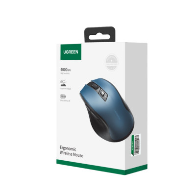 Мышь оптическая беcпроводная MU006 (15064), 2.4 GHz, Blue UGREEN, No AA Battery inside