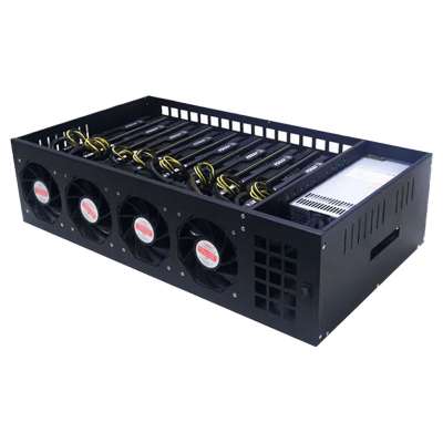 Корпус для майнинга в сборе материнская плата на 8 видеокарт, CPU, DIMM, SSD, БП