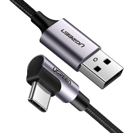 Кабель USB 2.0 - USB C, 480Mbps, 3A, QC3.0, 18W, 1,5m. 90° US284 (60782) UGREEN