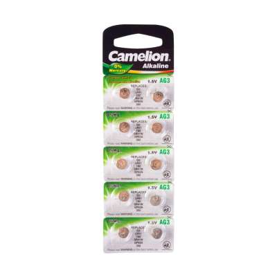 Батарейка CAMELION, AG3/LR41/392, Alkaline, 1.5V, 1шт.