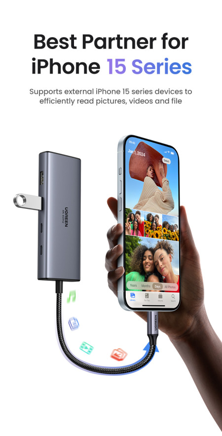 Док-станция USB-С 7-в-1, CM498 (75902) UGREEN