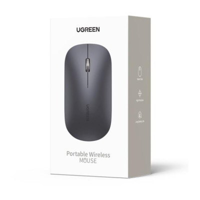 Мышь оптическая беcпроводная MU001 (90373), 2.4 GHz, Grey UGREEN, No AA Battery inside