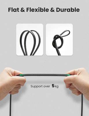 Patch-Cord 7 Cat, U/FTP,  2m, Плоский NW189 (40161) UGREEN