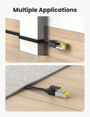 Patch-Cord 7 Cat, U/FTP,  2m, Плоский NW189 (40161) UGREEN