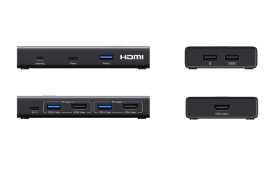 KVM Switch HDMI+USB 3.0, 2 входа, 1 выход, 4K@60Hz AK502 (75246) UGREEN