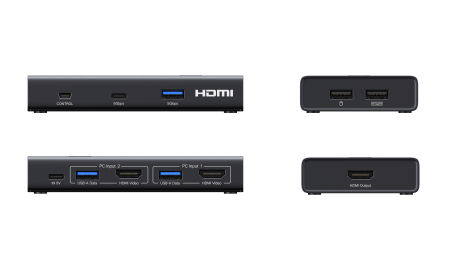 KVM Switch HDMI+USB 3.0, 2 входа, 1 выход, 4K@60Hz AK502 (75246) UGREEN