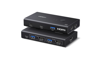 KVM Switch HDMI+USB 3.0, 2 входа, 1 выход, 4K@60Hz AK502 (75246) UGREEN