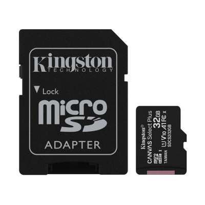 Карта памяти microSD с адаптером Kingston, SDCS2/32GB, MicroSDHC 32GB, Canvas Select Plus, Class 10