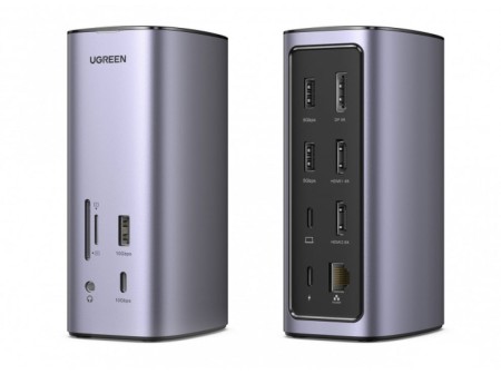 Док-станция USB Type C 12-в-1 поддержка трех дисплеев UGREEN