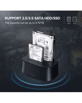 Док-станция USB 3.0 для HDD 3.5''/2.5'' SATA , до 12Tb CM198 (50857) UGREEN