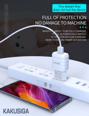 Адаптер Евровилка 220V на 1xUSB 2.4A/5V KAKU