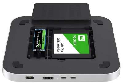 Док-станция USB-С на SDD 2.5'', M.2 NVMe/NGFF, HDMI, DP, USB-C, (MC25 PRO MAX) Electronica 4U