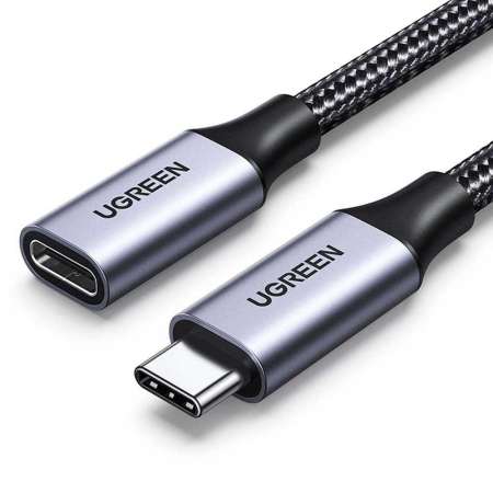 Кабель USB(m) C 3.1 Gen2- USB(f) C, 10Gbps, 5A, 100W, 0.5m. удлинитель US372 (80810) UGREEN