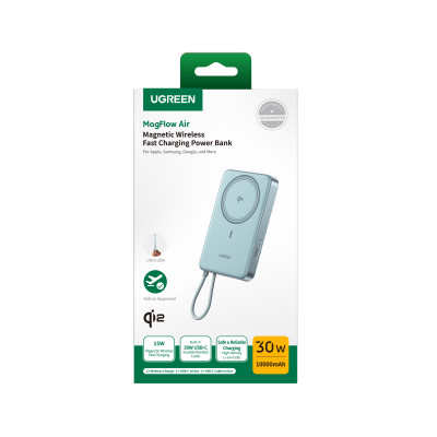 Мобильный аккумулятор Power Bank Mag-Safe, 10000mAh, MagFlow Air Qi2, 30W, PB570 UGREEN