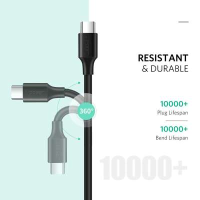 Кабель USB C - USB C, 480Mbps, 3A, QC4.0/PD3.0, 60W, 2m, US286 (10306) UGREEN